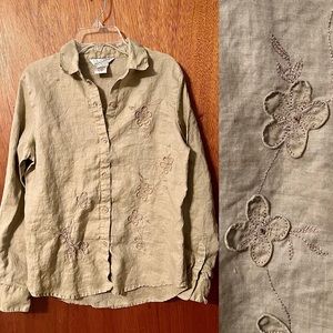 Vintage embroidered button down shirt